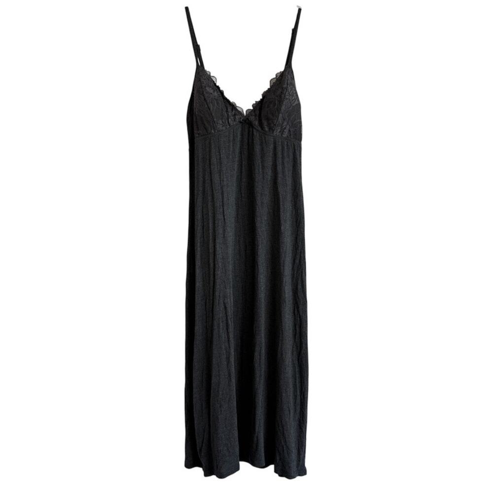 Marilyn Monroe Intimates Gray Spaghetti Strap Chemise Nightgown Sleep Dress Sz L
